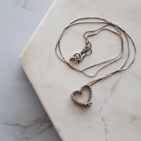 Kay Jewelers Jewelry - Diamond Heart Hollow 10KT White Gold Delicate